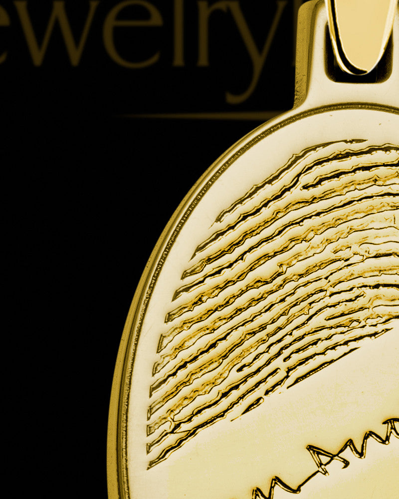 Gold Sterling Silver Signature Oval Thumbprint Pendant