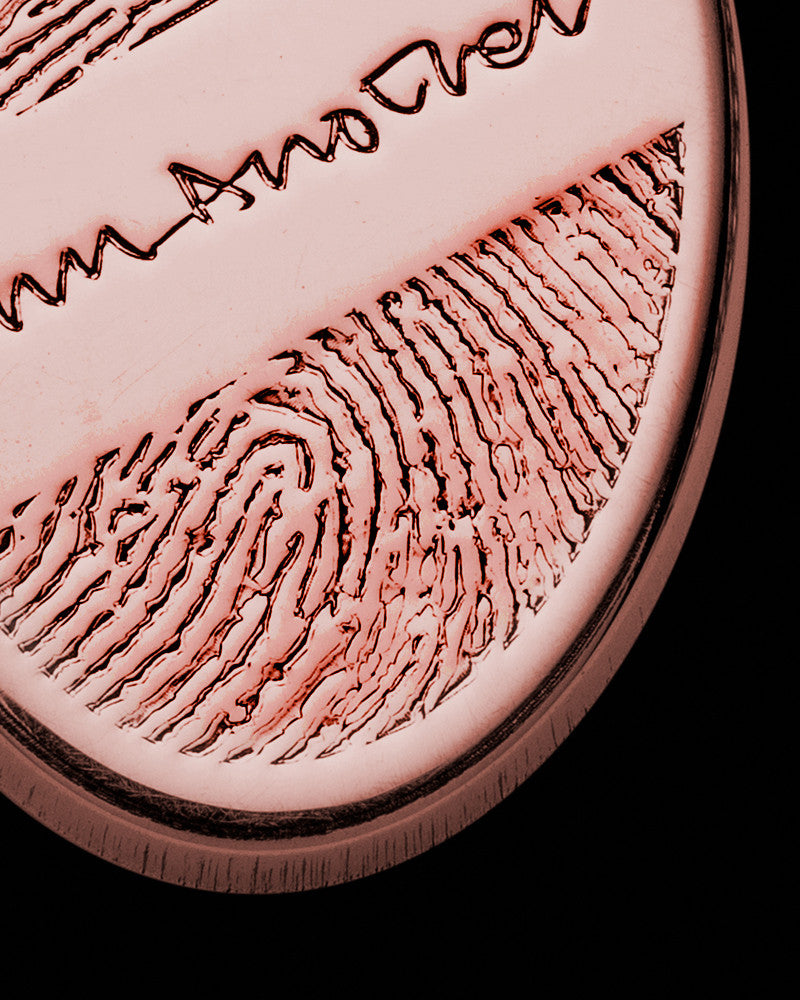 Rose Gold Sterling Silver Signature Oval Thumbprint Pendant