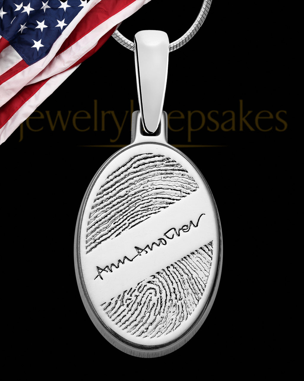 Sterling Silver Signature Oval Thumbprint Pendant