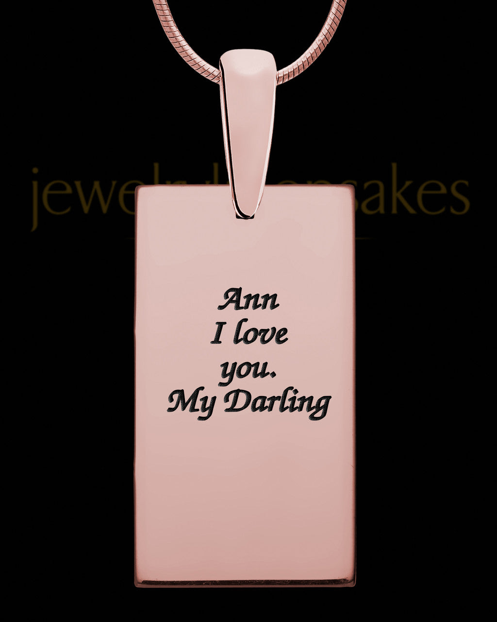 Rose Gold Sterling Silver Rectangle Signature Thumbprint Pendant