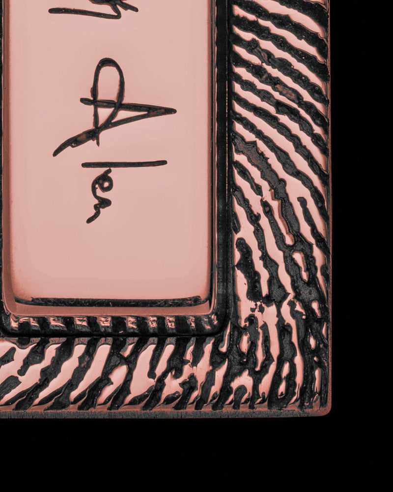 Rose Gold Sterling Silver Rectangle Signature Thumbprint Pendant