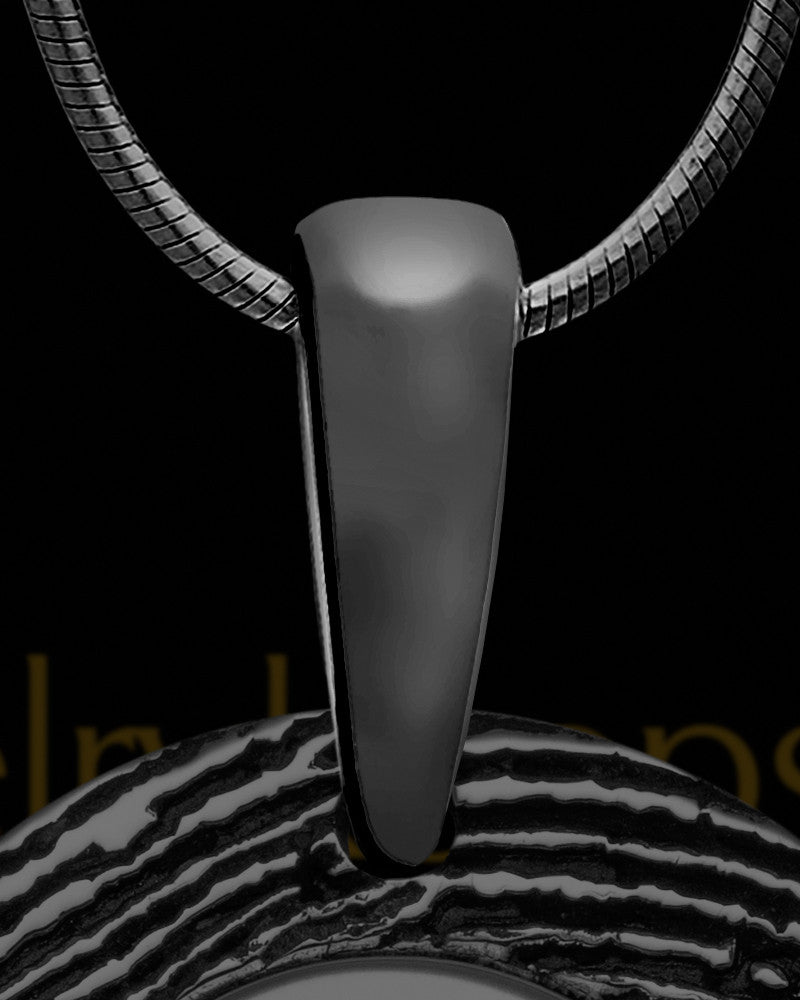Black Sterling Silver Signature Circle Thumbprint Pendant