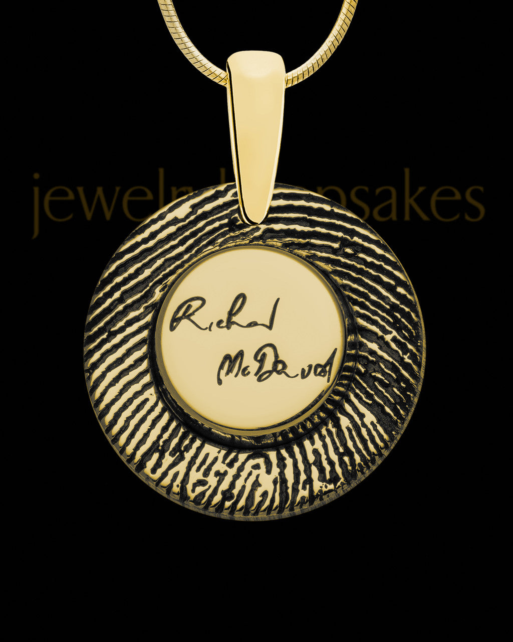 Gold Sterling Silver Signature Circle Thumbprint Pendant