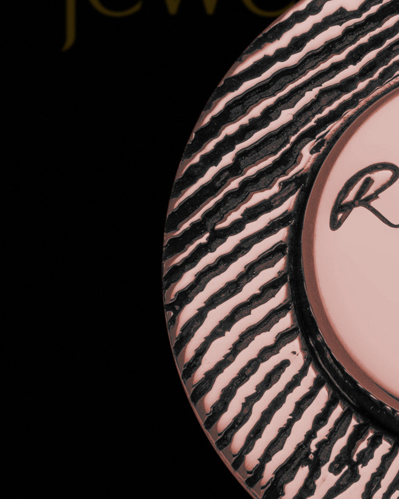 Rose Gold Sterling Silver Signature Circle Thumbprint Pendant
