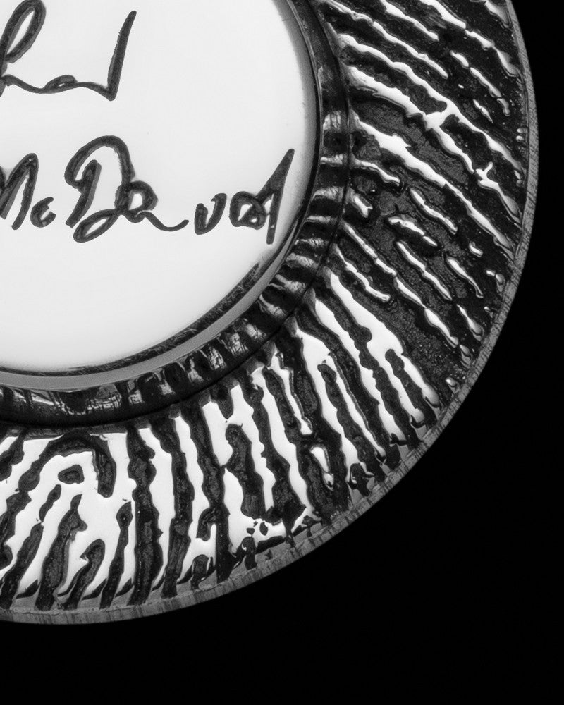 Solid 14K White Gold Signature Circle Thumbprint Pendant