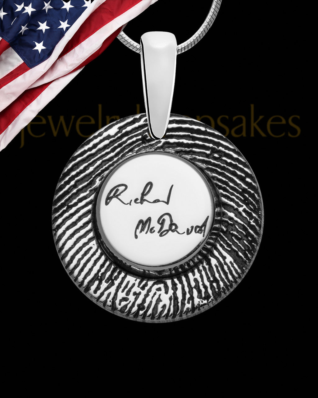 Sterling Silver Signature Circle Thumbprint Pendant