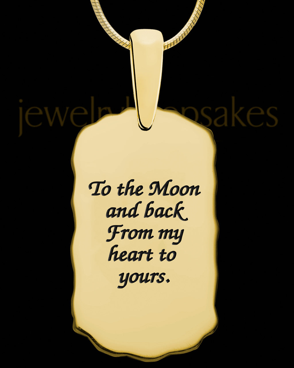 Solid 14K Gold Small Signature Dog Tag Thumbprint Pendant