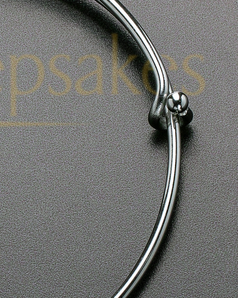 Brushed Octagon with Heart Thumbprint Sophisticate Bracelet