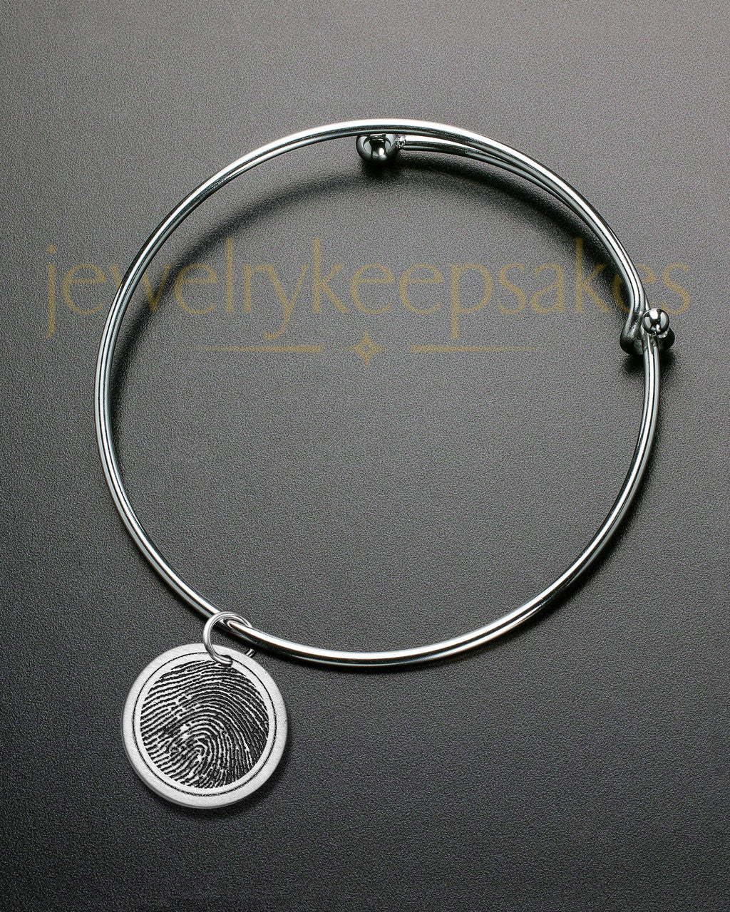 Brushed Round Thumbprint Sophisticate Bracelet
