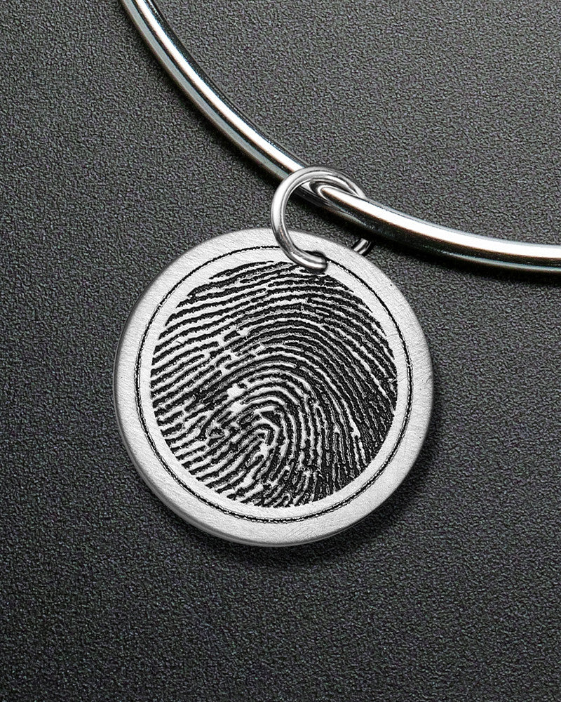 Brushed Round Thumbprint Sophisticate Bracelet
