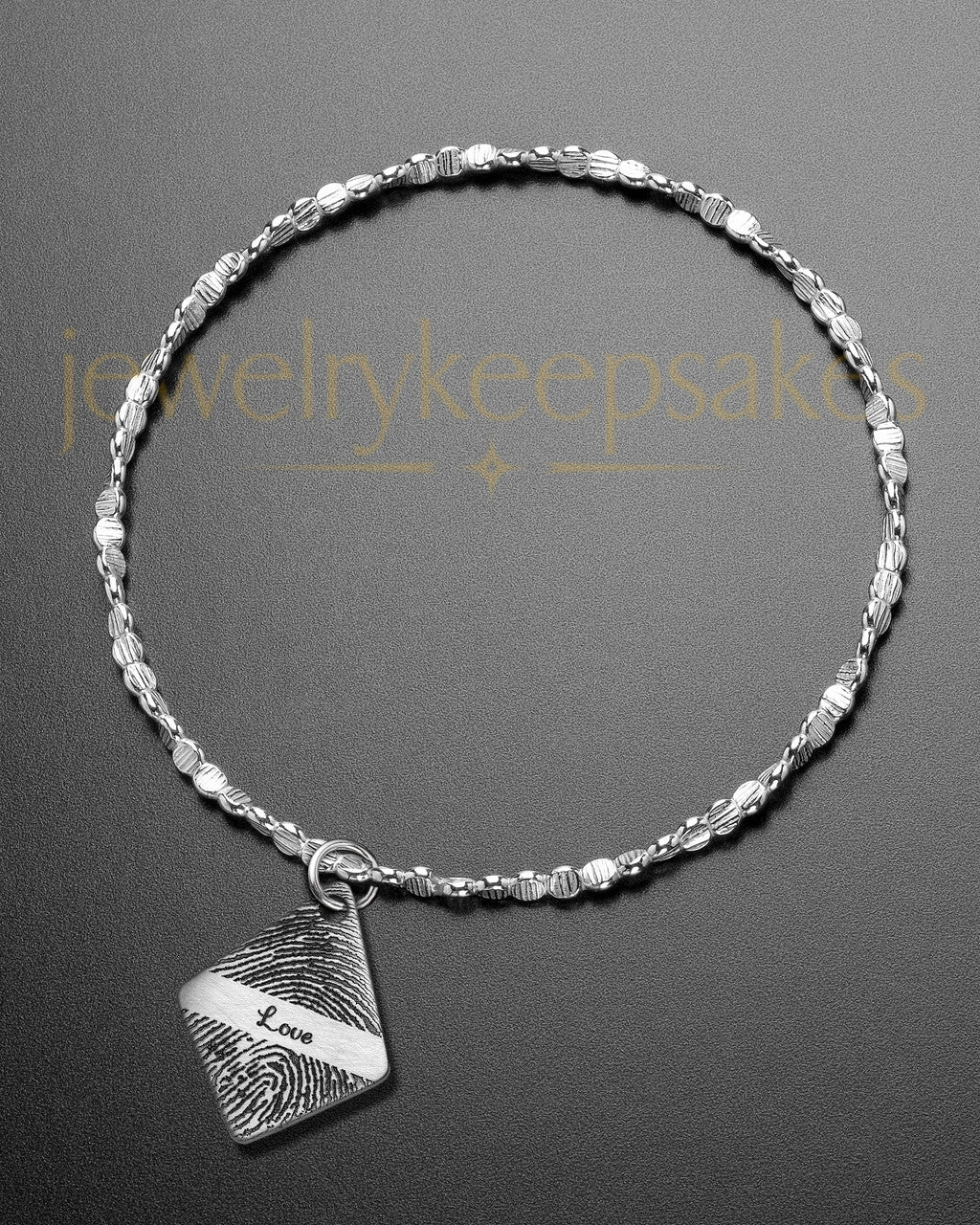 Brushed Elongated Diamond Thumbprint Luxury Bracelet