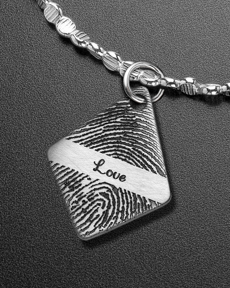 Brushed Elongated Diamond Thumbprint Luxury Bracelet