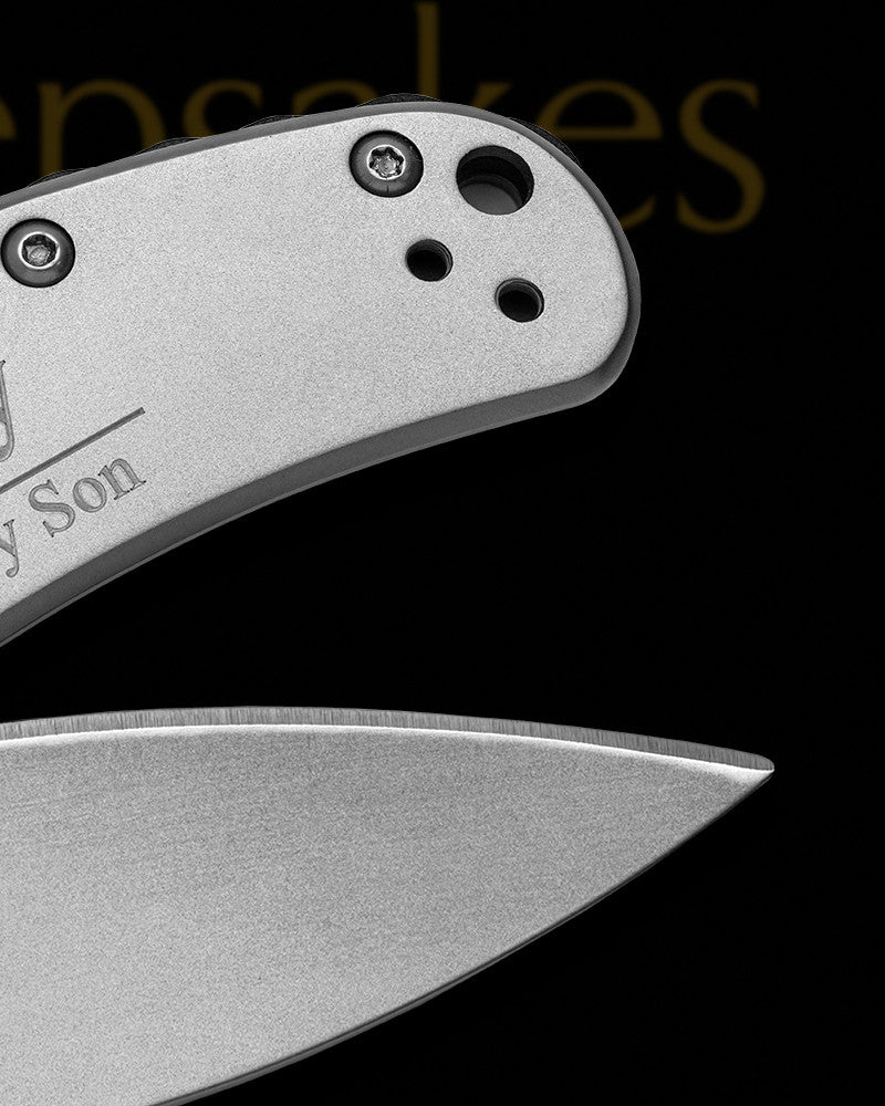 Forever With Me Stainless Kershaw Knife with Thumbprint and Name