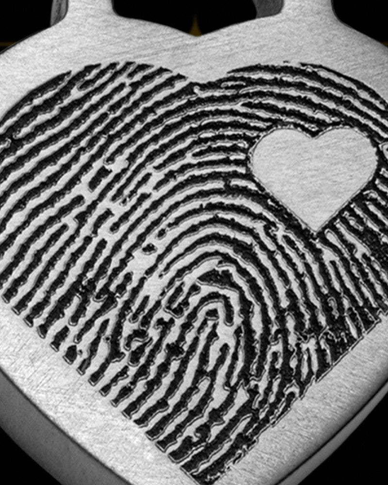 Stainless Steel Brushed Thick Small Heart Thumbprint Pendant
