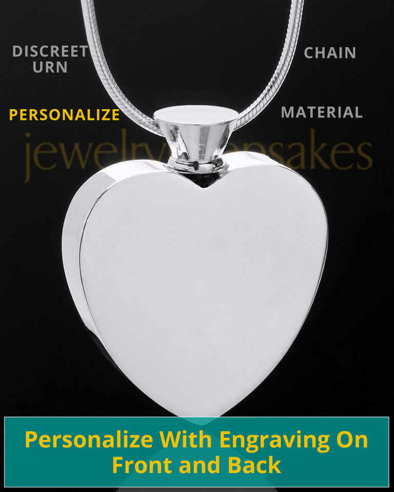 Enamored Unique Heart Cremation Keepsake Jewelry Stainless Steel