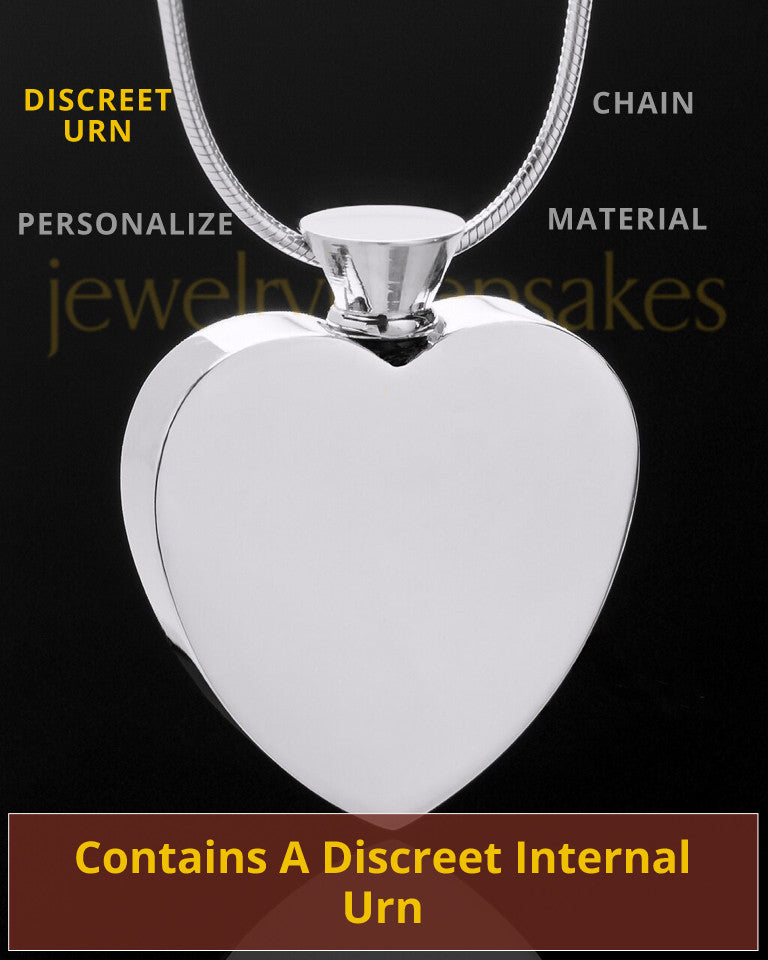 Enamored Unique Heart Cremation Keepsake Jewelry Stainless Steel