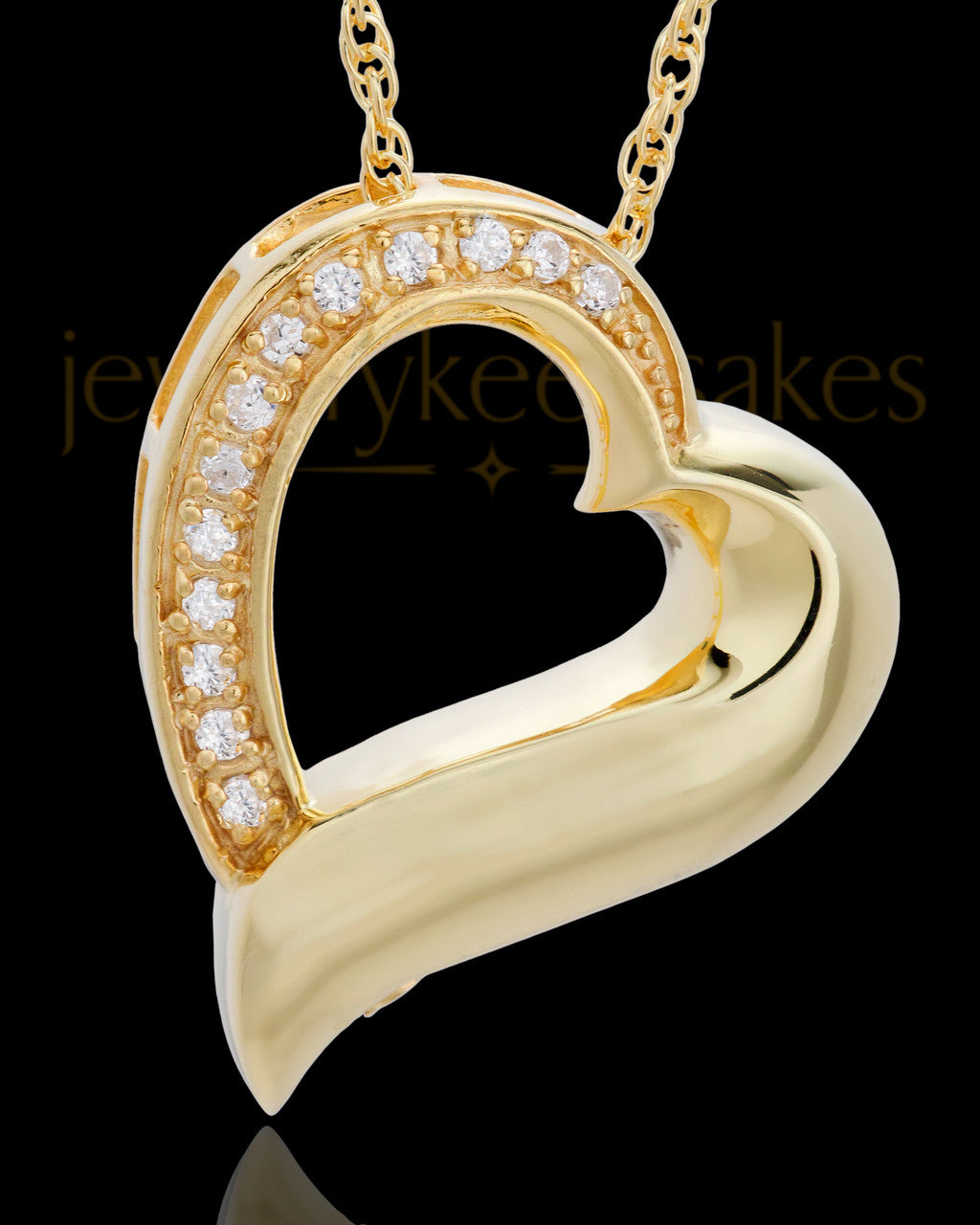 Memorial Pendant Gold Vermeil Passion Heart