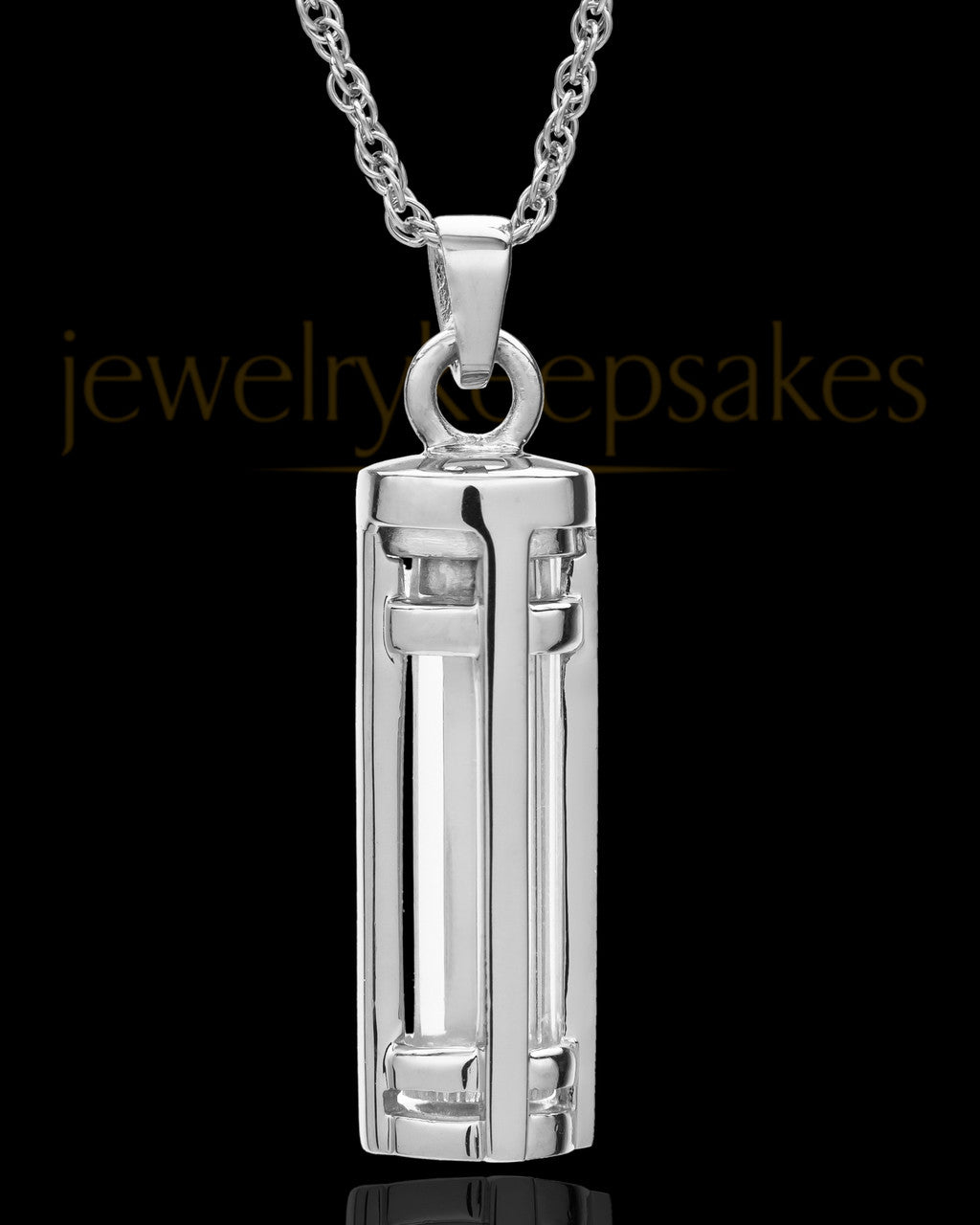 14k White Gold Hold Me Close Cylinder Keepsake