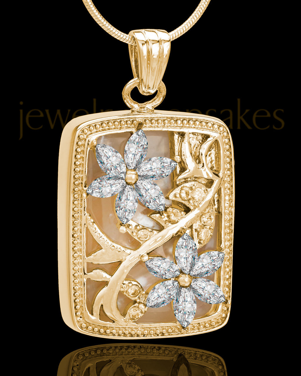 Gold Clear Spring Garden Memorial Charm