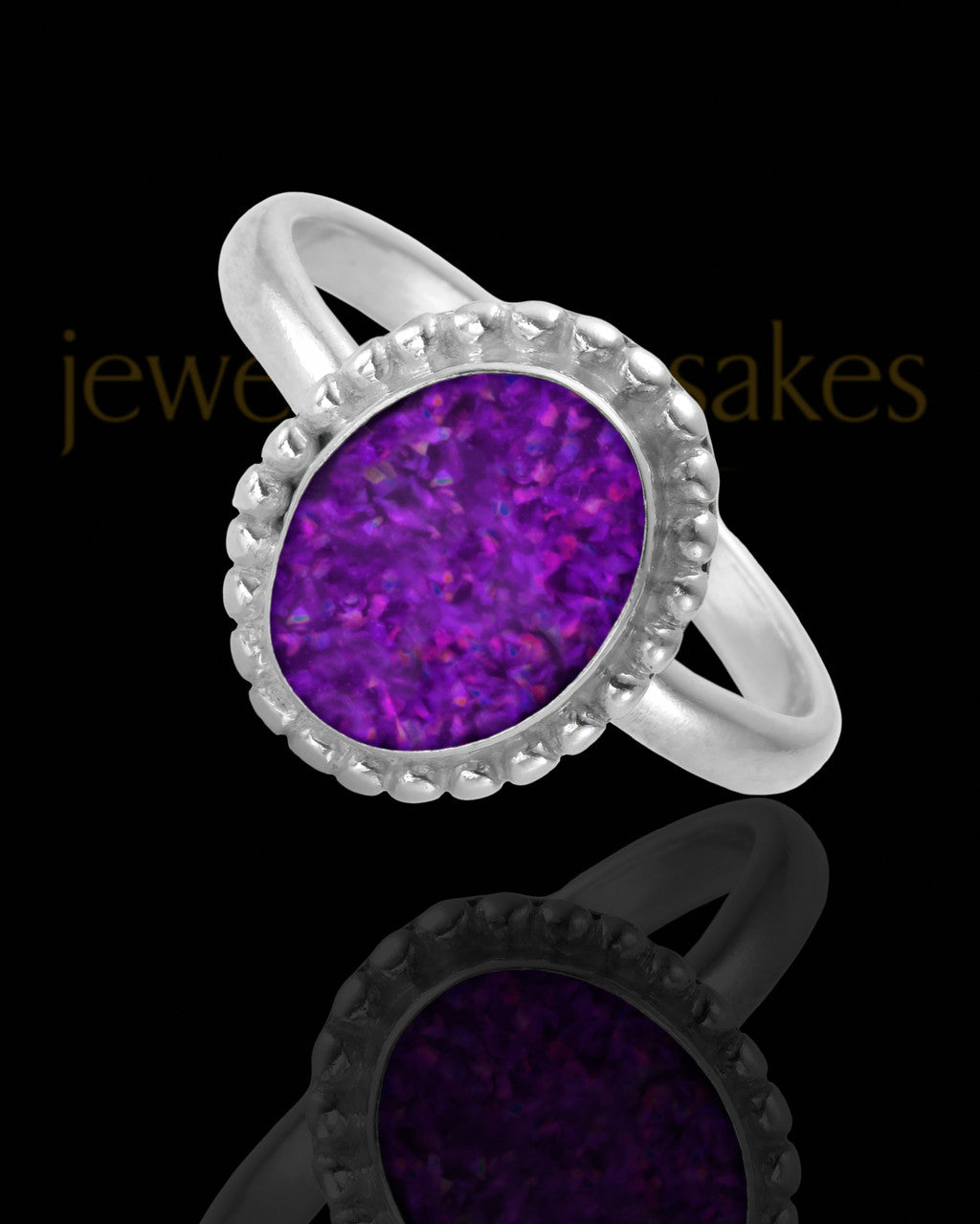 Ladies Carrollton Orchid Pearl Opal Silver Ash Ring