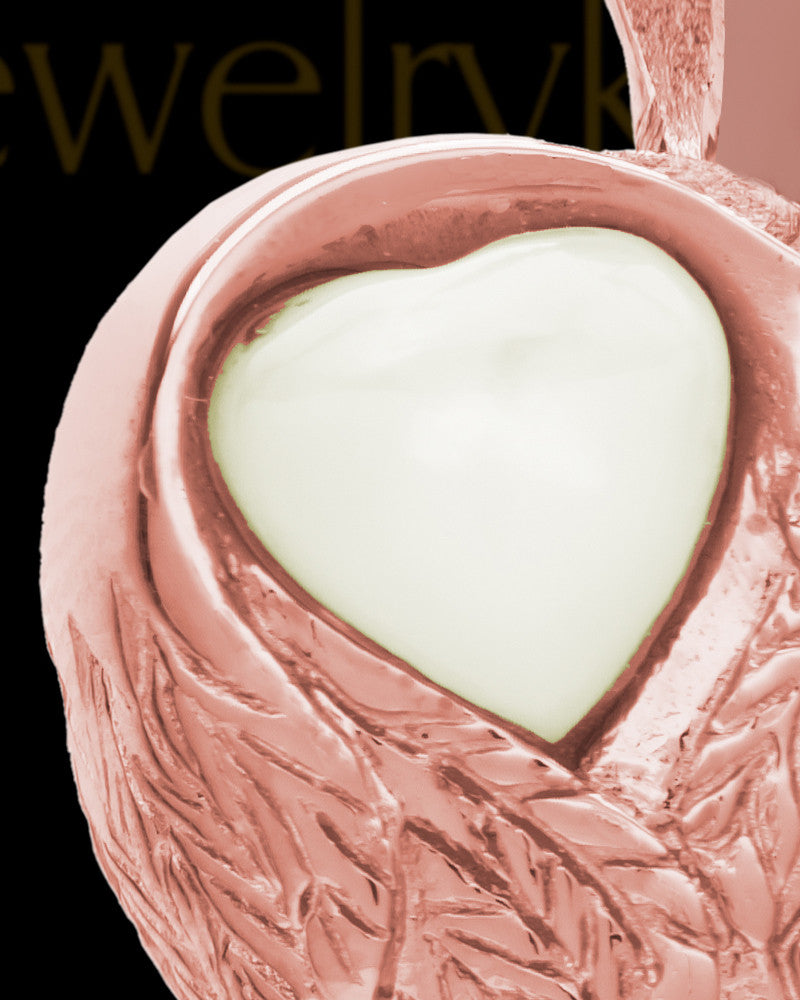 Cremation Jewelry 14k Rose Gold Forever Loved Heart Keepsake