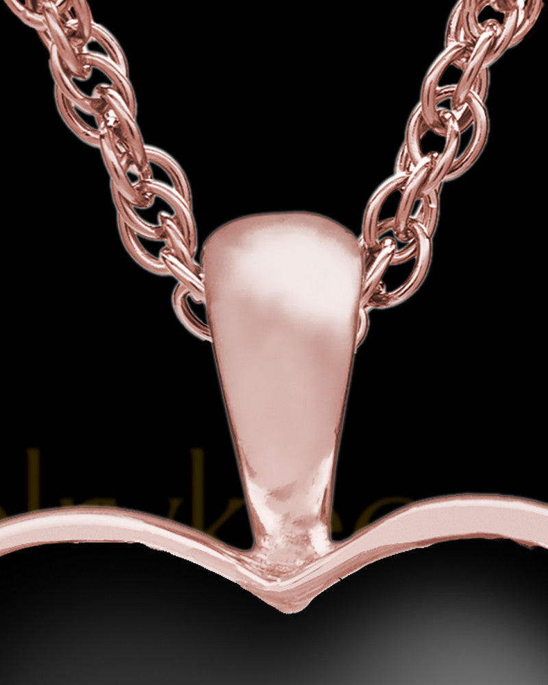 Ash Keepsake 14k Rose Gold Ebony Heart Keepsake