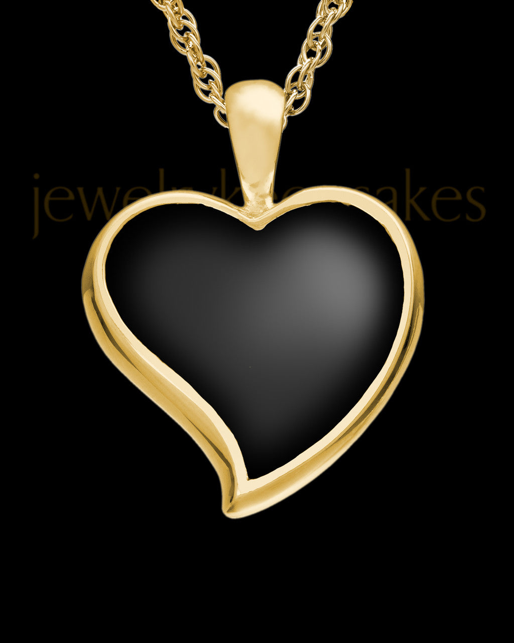 Ash Keepsake Gold Plated Ebony Heart Keepsake