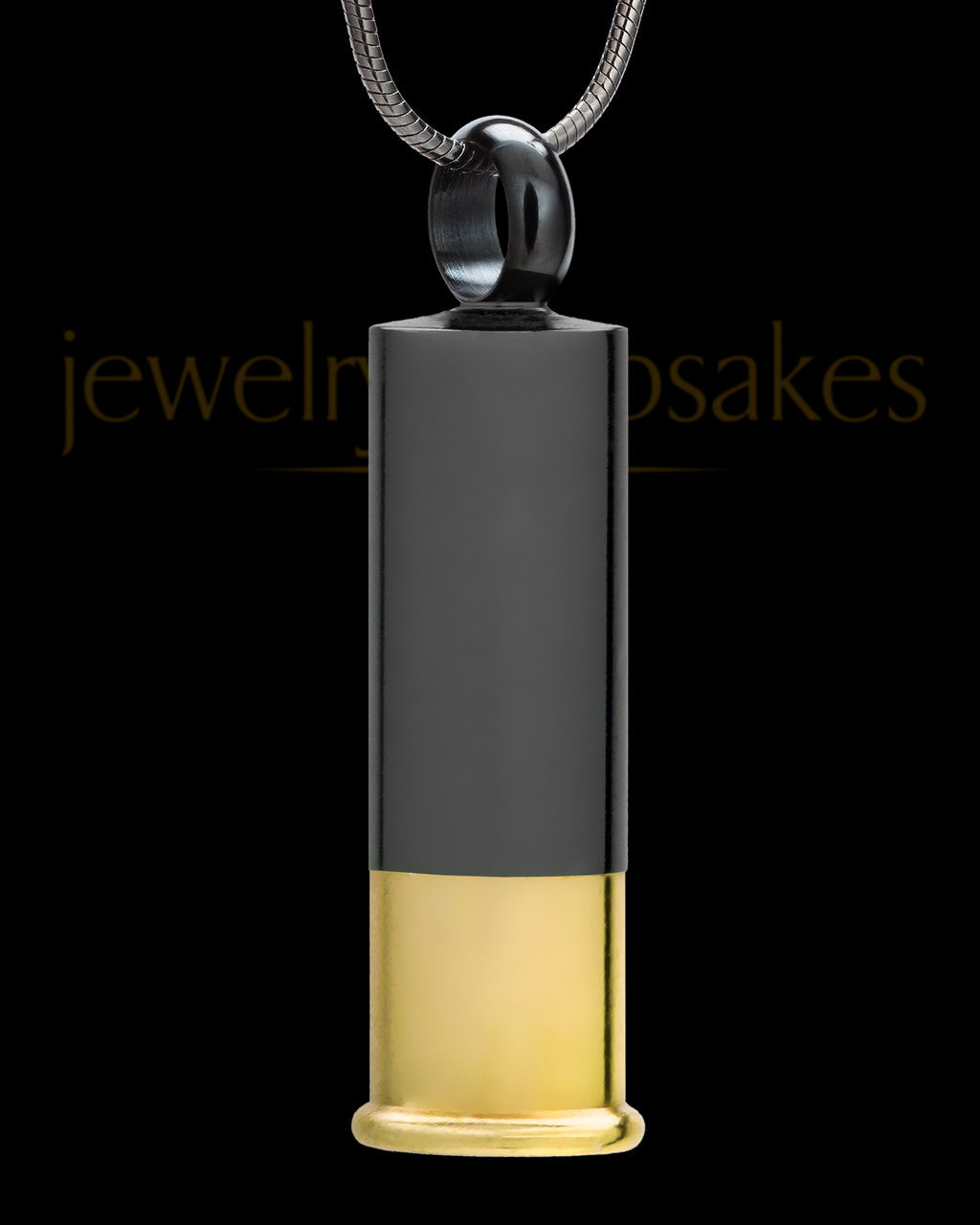 Urn Jewelry Black Plated Shotgun Shell Keepsake