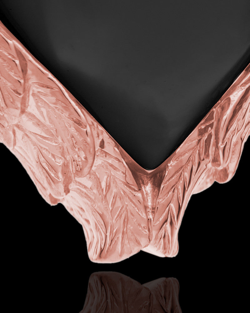 14K Rose Gold Onyx Winged Heart Keepsake