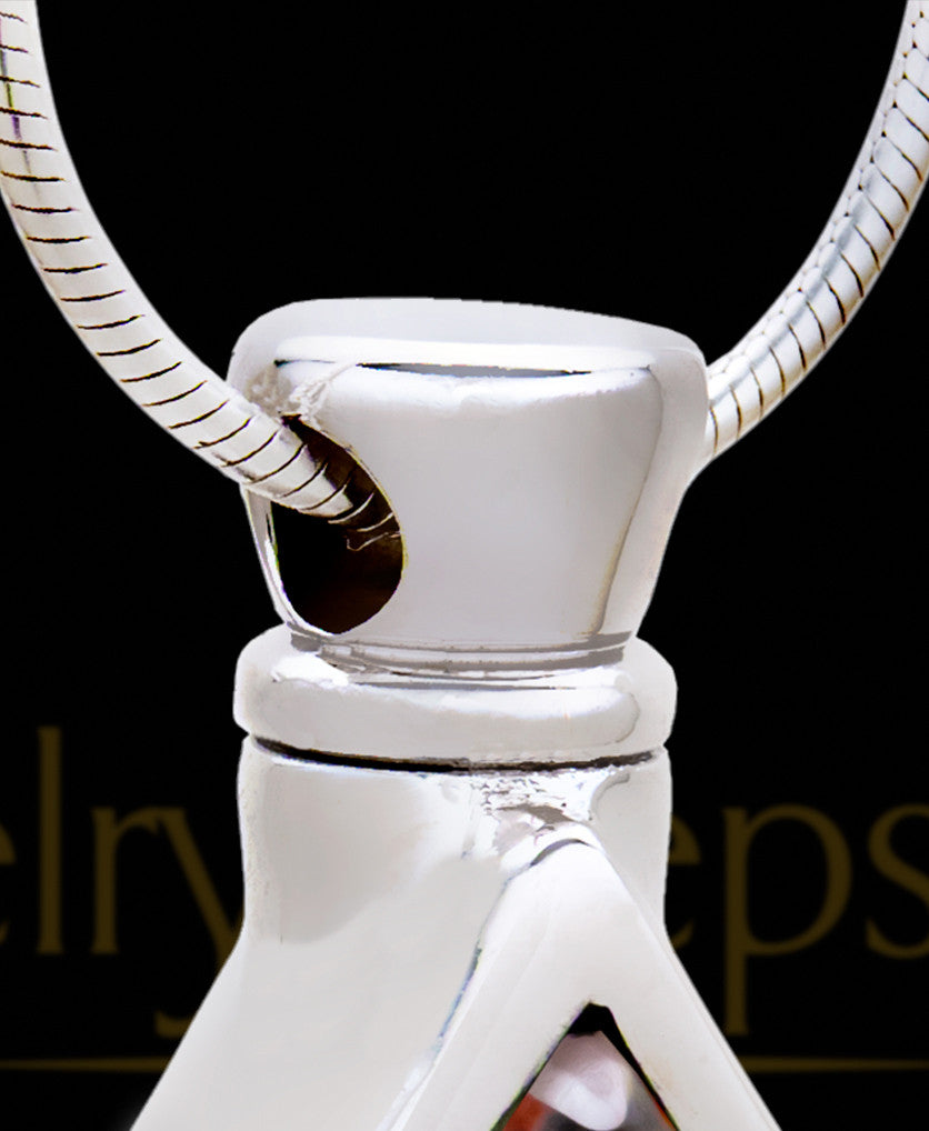 Silver Plated Natural Cremation Urn Pendant