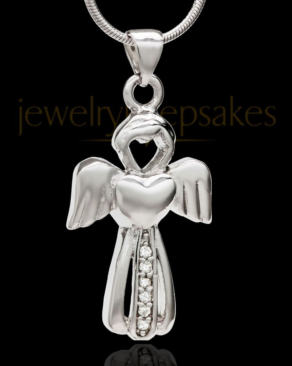 Sterling Silver Heavenly Attendant Cremation Urn Pendant
