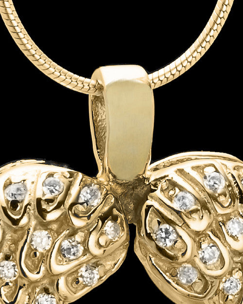 14K Gold Winged Memories Heart Keepsake Jewelry