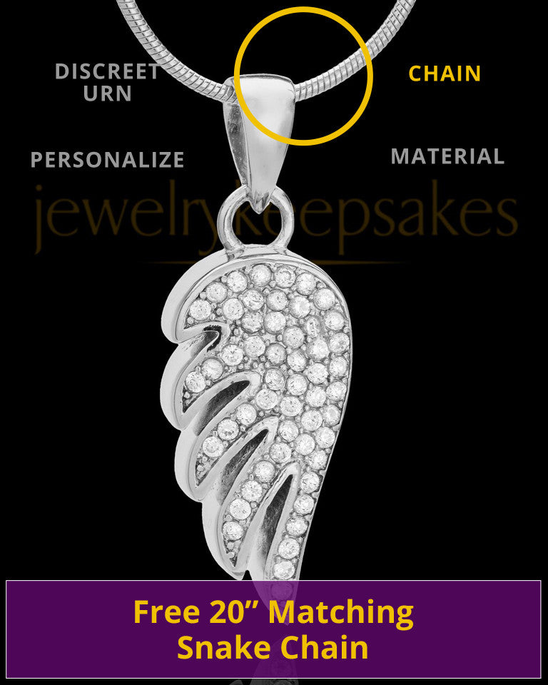 Sterling Silver Soaring Spirit Cremation Urn Pendant