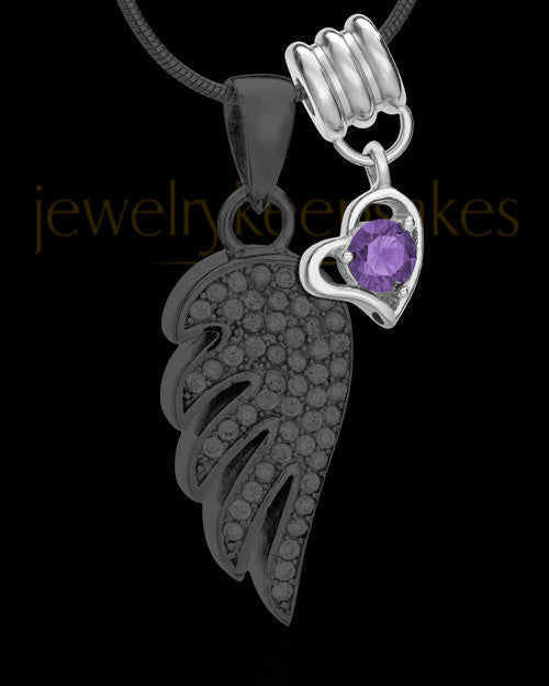 Add a February Birthstone Heart Silver