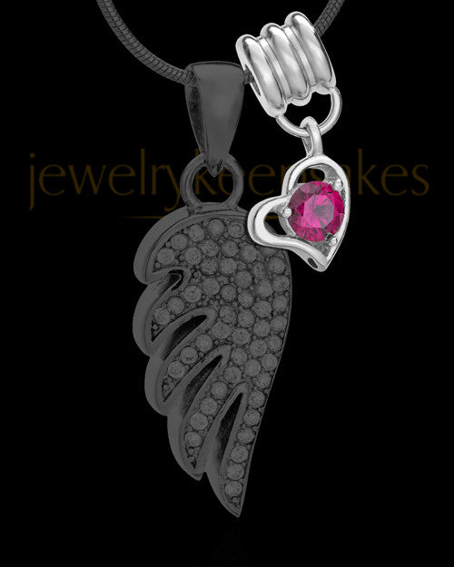 Add a July Birthstone Heart Silver