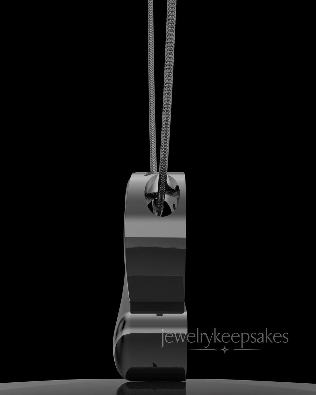 Black Plated Ribboned Heart Permanently Sealed Waterproof Cremation Pendant