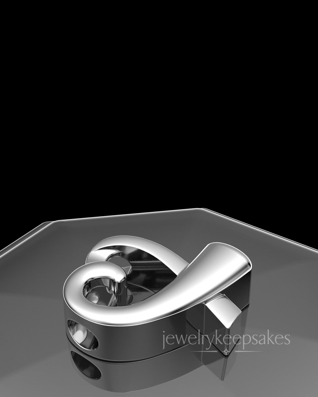Sterling Silver Ribboned Heart Permanently Sealed Waterproof Cremation Pendant