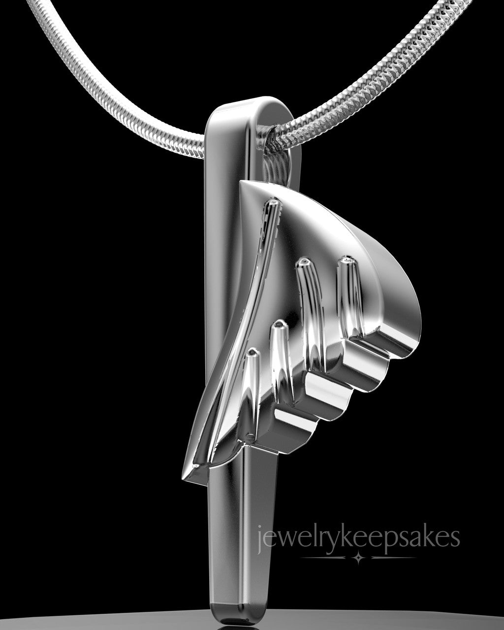 Solid 14k White Gold Grace Permanently Sealed Waterproof Cremation Pendant