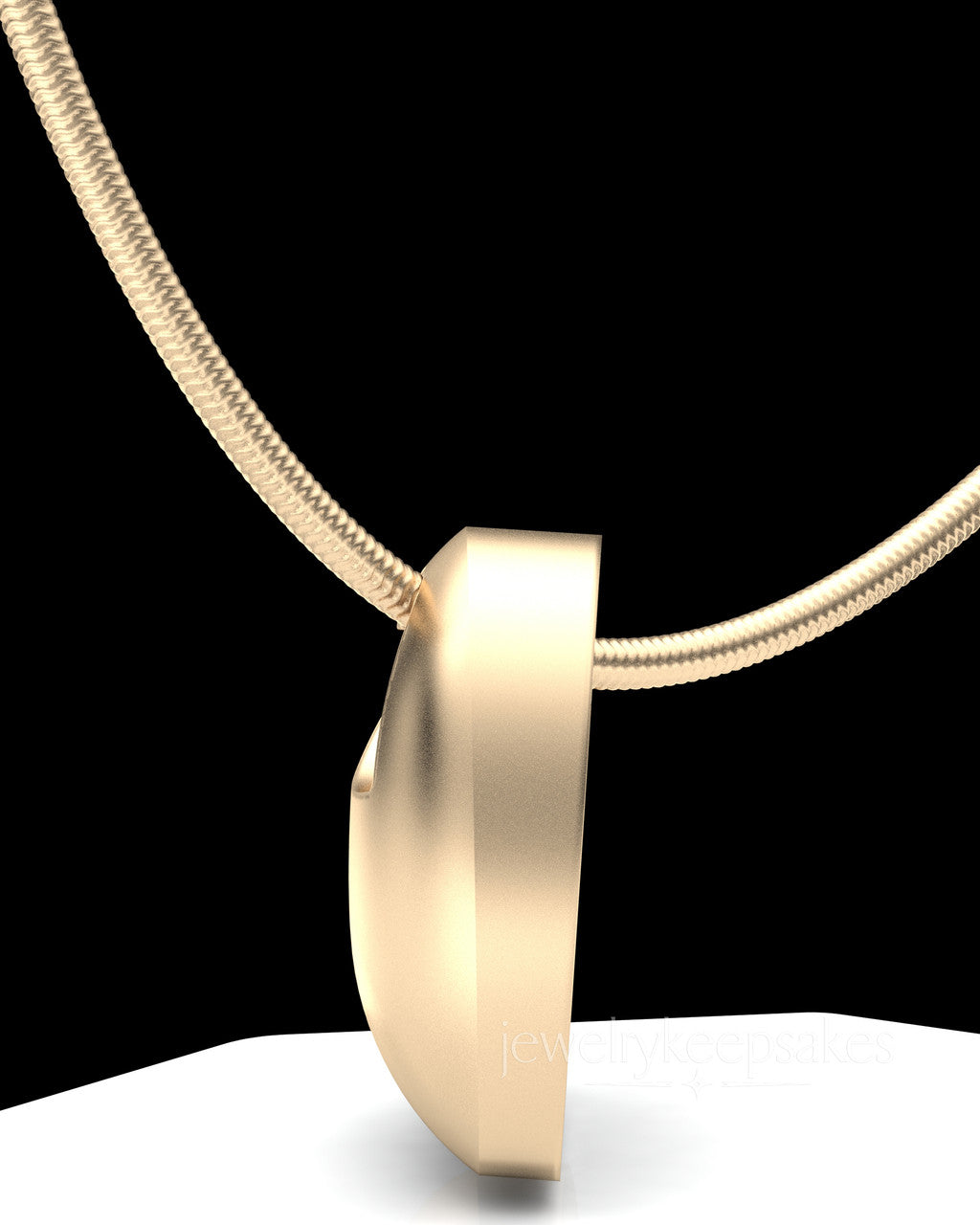 Solid 14K Gold Small Natural Heart Permanently Sealed Waterproof Cremation Pendant