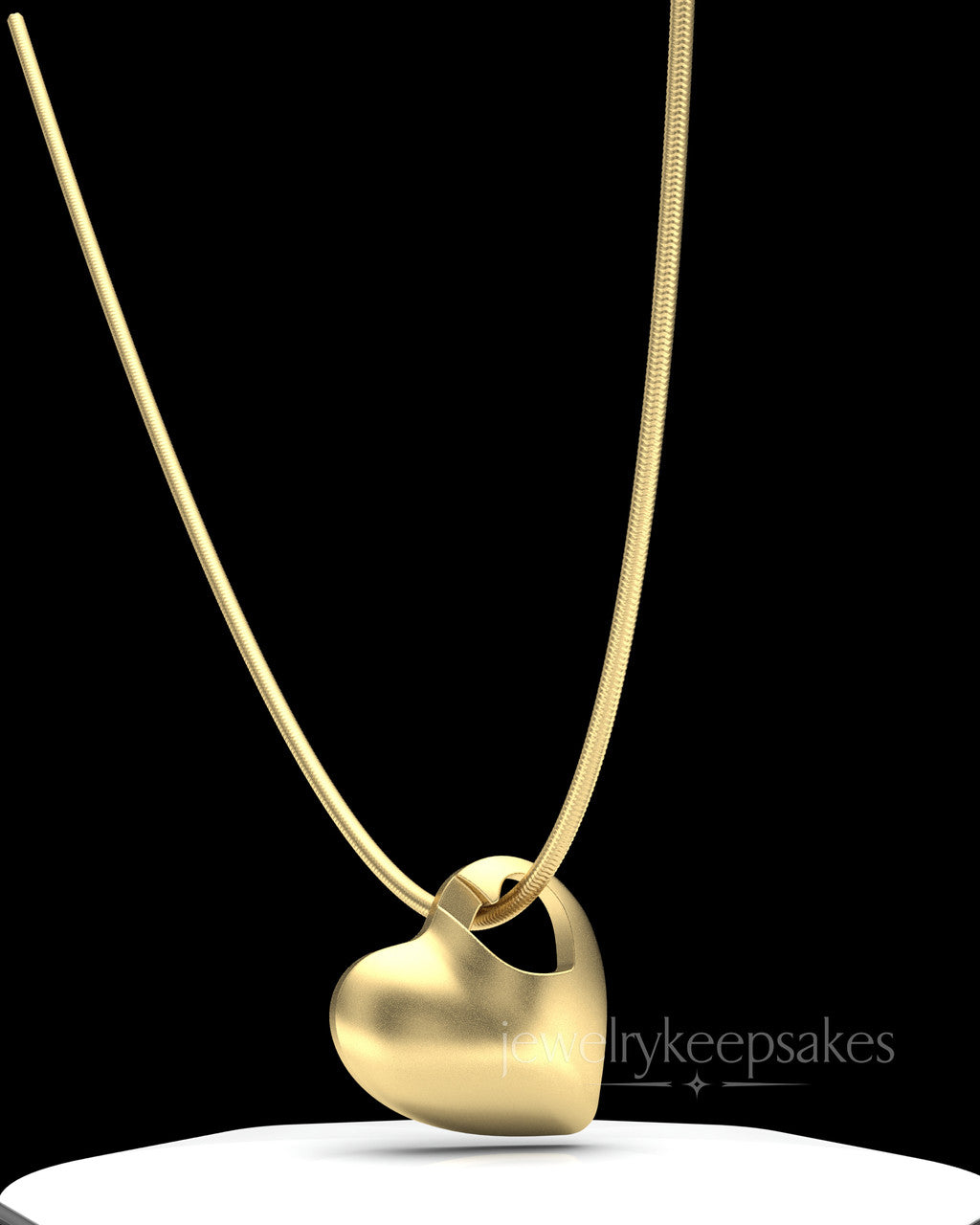 Gold Plated Small Natural Heart Permanently Sealed Waterproof Cremation Pendant