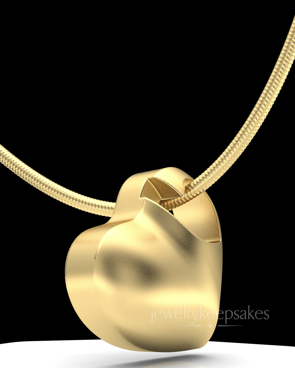 Gold Plated Small Natural Heart Permanently Sealed Waterproof Cremation Pendant