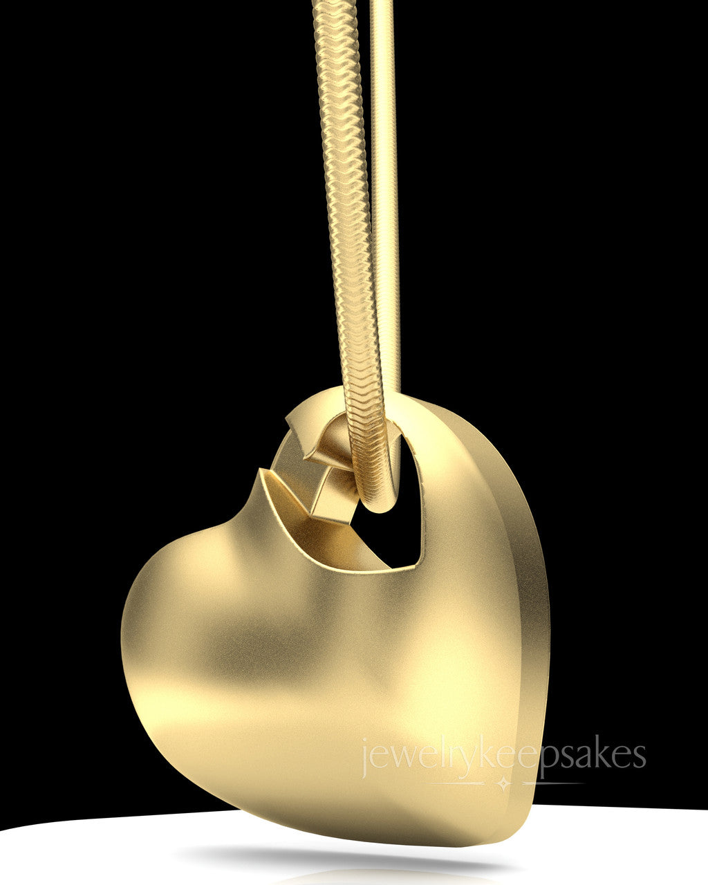 Gold Plated Small Natural Heart Permanently Sealed Waterproof Cremation Pendant