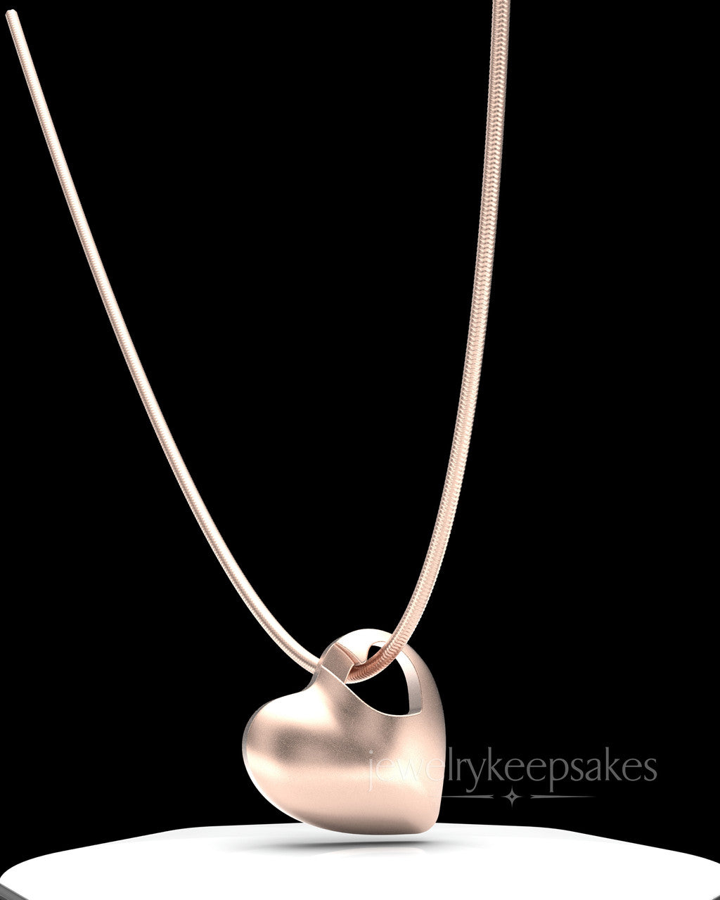 Rose Gold Plated Small Natural Heart Permanently Sealed Waterproof Cremation Pendant