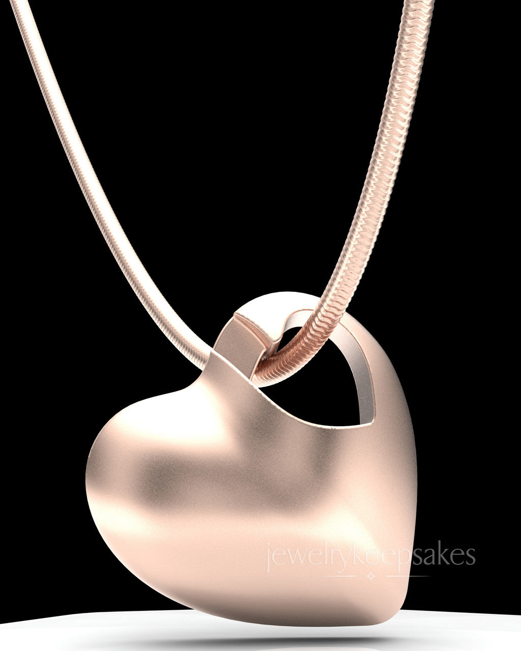 Rose Gold Plated Small Natural Heart Permanently Sealed Waterproof Cremation Pendant