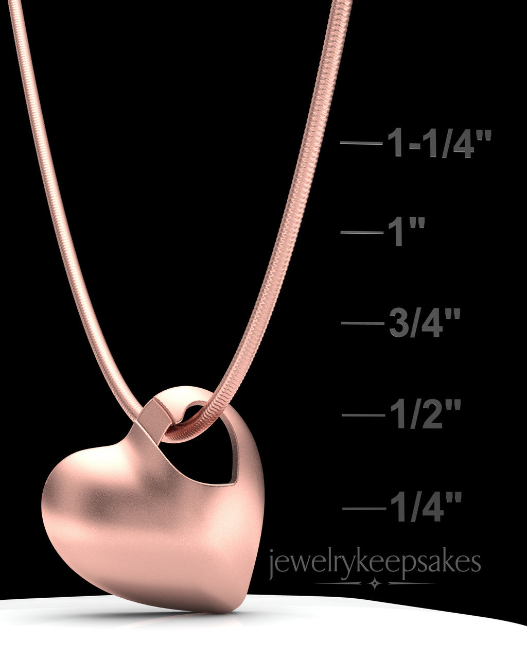 Rose Gold Plated Small Natural Heart Permanently Sealed Waterproof Cremation Pendant