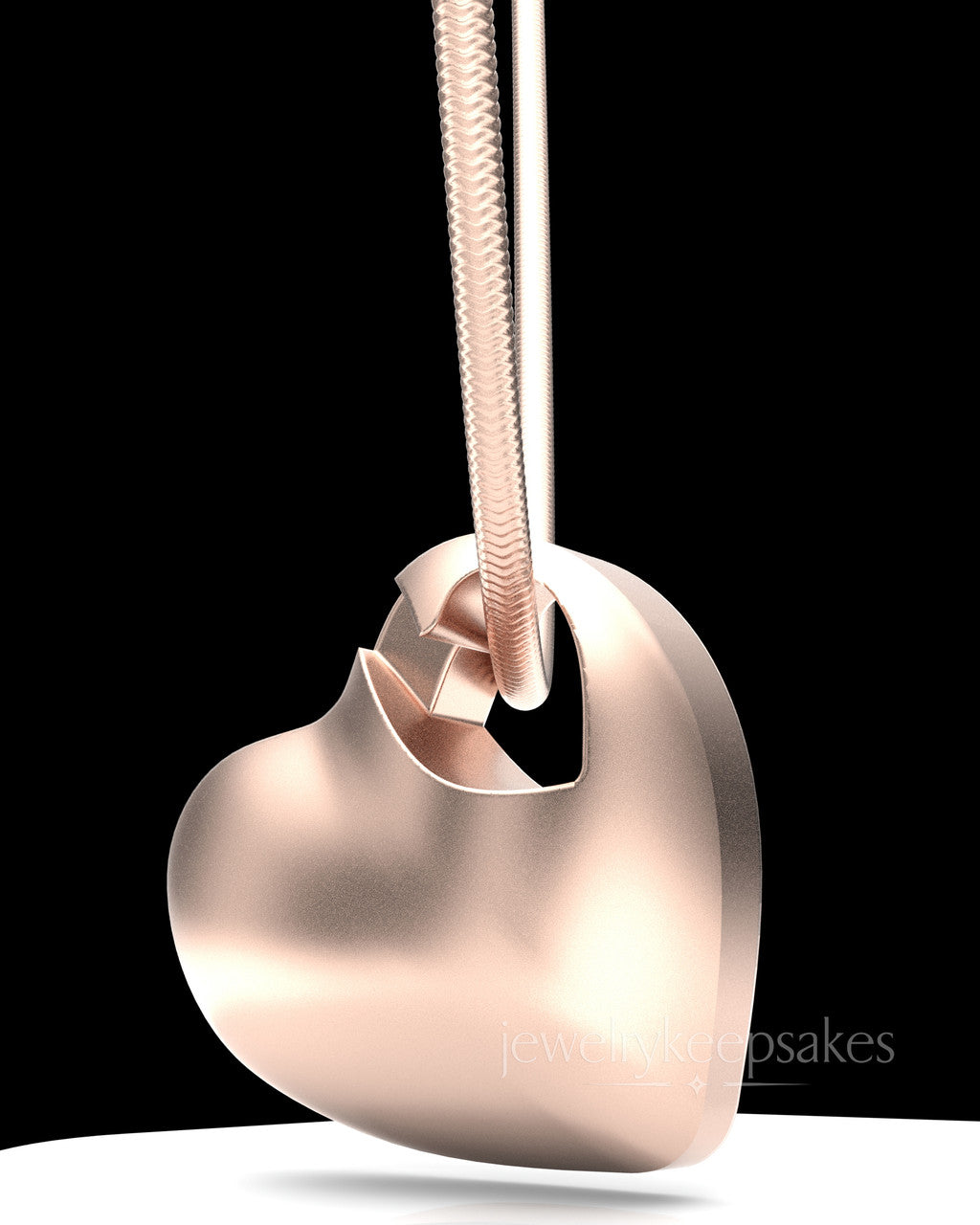 Rose Gold Plated Small Natural Heart Permanently Sealed Waterproof Cremation Pendant