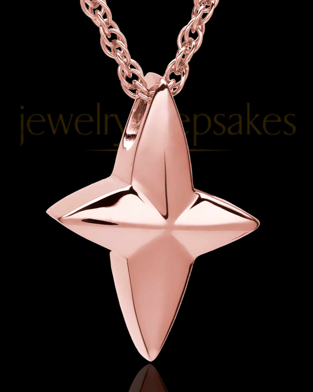 14K Rose Gold Fancy Cross Urn Pendant