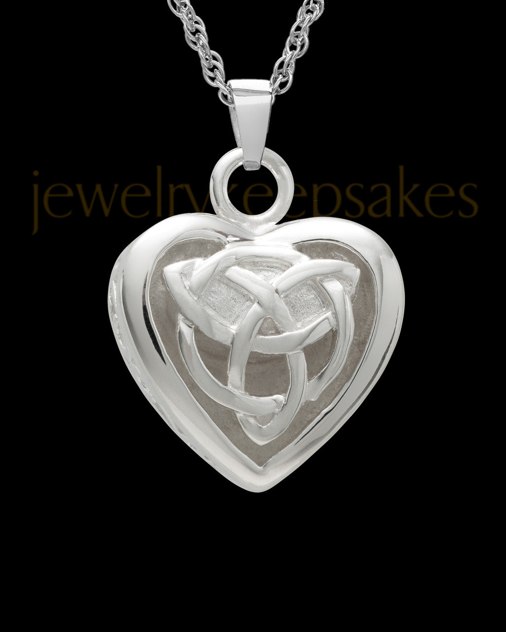 14k White Gold Warm and Tender Heart Cremation Pendant