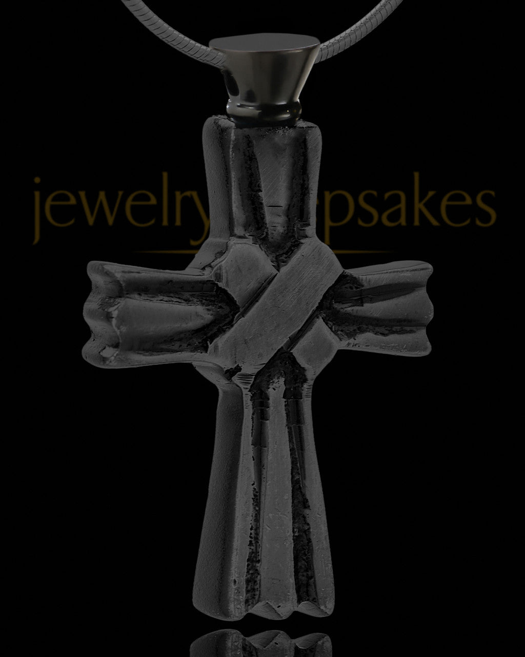 Black Stainless Hallmark Cross Cremation Pendant