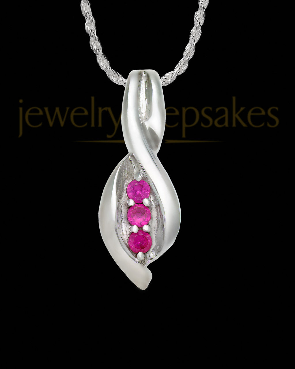 14k White Gold Soft Spoken Cremation Necklace
